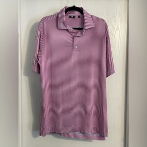 FootJoy | Striped Pink Polo Shirt | Size Large